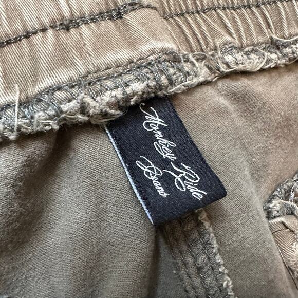 Monkey Ride Jeans Drawstring Army Green Utility Military Style Size 13/31 - Picture 4 of 6